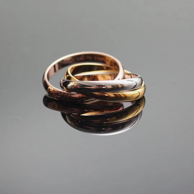 Ins Style Geometric Titanium Steel Plating Rings