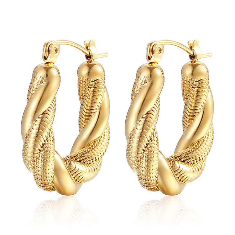 1 Pair Ins Style U Shape Geometric Plating Stainless Steel 18k Gold Plated Earrings