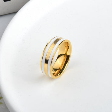 Ins Style Circle Titanium Steel Plating Rings