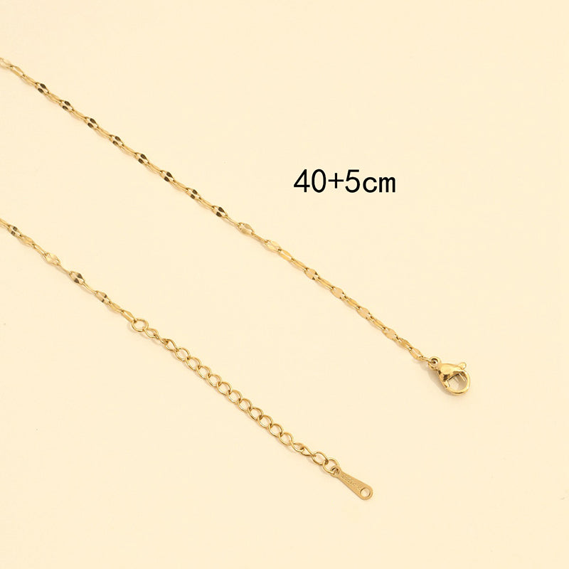 Simple Style Solid Color Stainless Steel Plating 18k Gold Plated Necklace