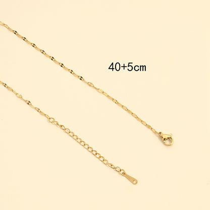 Simple Style Solid Color Stainless Steel Plating 18k Gold Plated Necklace