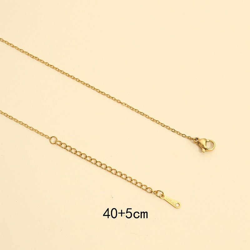 Simple Style Solid Color Stainless Steel Plating 18k Gold Plated Necklace