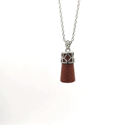 Fashion Water Droplets Copper Plating Natural Stone Pendant Necklace 1 Piece