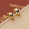 1 Pair Retro Commute Geometric Star Stainless Steel Enamel Ear Studs