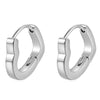 1 Pair Simple Style Oval Plating Stainless Steel Earrings