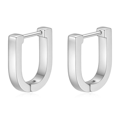 1 Pair Simple Style Oval Plating Stainless Steel Earrings