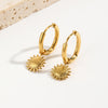 1 Pair Casual Vintage Style Sun Polishing Plating Stainless Steel 14k Gold Plated Drop Earrings