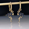 1 Pair Modern Style Flamingo Copper Plating Inlay Zircon Gold Plated Drop Earrings