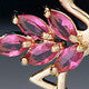 1 Pair Modern Style Flamingo Copper Plating Inlay Zircon Gold Plated Drop Earrings