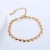 Casual Simple Style Triangle Heart Shape Stainless Steel Patchwork Plating 18k Gold Plated Bracelets