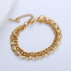 Casual Simple Style Triangle Heart Shape Stainless Steel Patchwork Plating 18k Gold Plated Bracelets