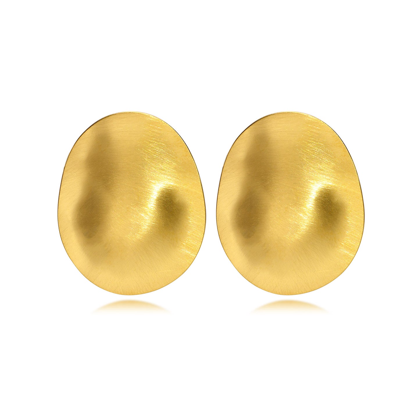 1 Pair Ins Style Oval Plating Stainless Steel 18k Gold Plated Ear Studs