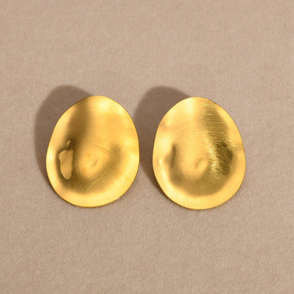 1 Pair Ins Style Oval Plating Stainless Steel 18k Gold Plated Ear Studs