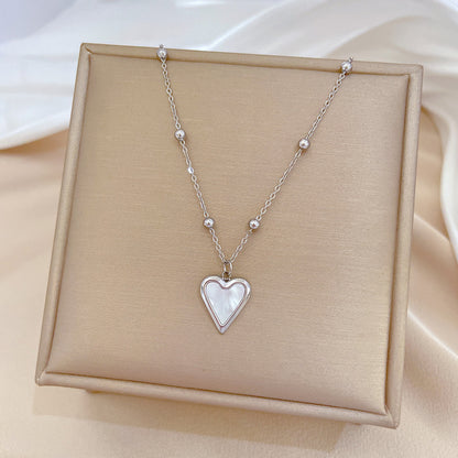 Lady Heart Shape Titanium Steel Plating Gold Plated Pendant Necklace