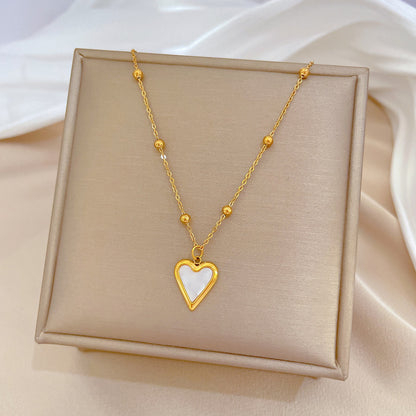 Lady Heart Shape Titanium Steel Plating Gold Plated Pendant Necklace