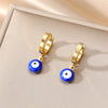 1 Pair Sweet Simple Style Eye Enamel Stainless Steel Dangling Earrings