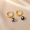 1 Pair Sweet Simple Style Eye Enamel Stainless Steel Dangling Earrings