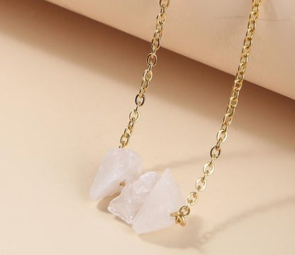 Retro Geometric Natural Stone Irregular Pendant Necklace