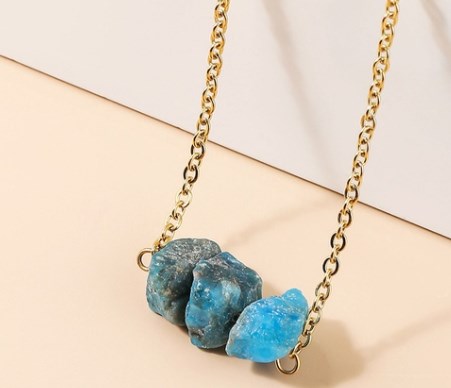 Retro Geometric Natural Stone Irregular Pendant Necklace