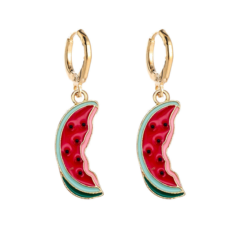 Simple Style Fruit Carrot Alloy Enamel Women's Drop Earrings