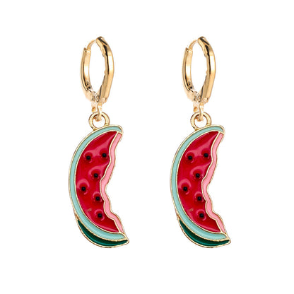 Simple Style Fruit Carrot Alloy Enamel Women's Drop Earrings