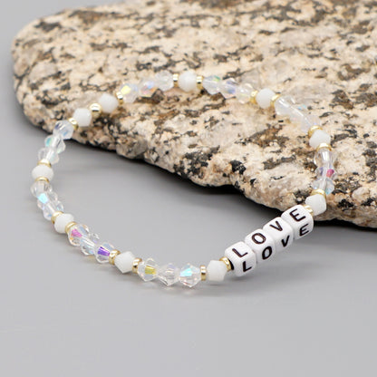 Casual Elegant Love Artificial Crystal Beaded Women's Bracelets