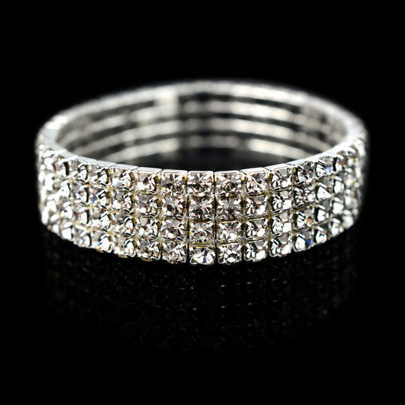 Luxurious Geometric Metal Inlay Rhinestones Women's Bracelets