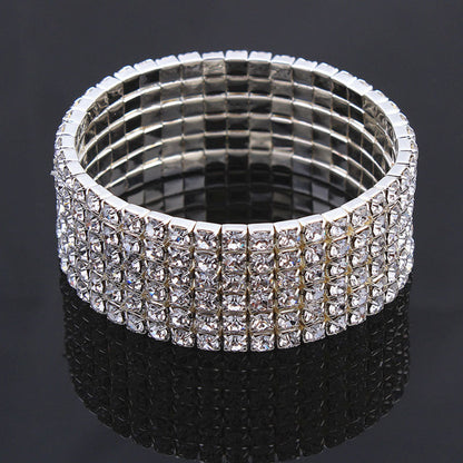 Luxurious Geometric Metal Inlay Rhinestones Women's Bracelets