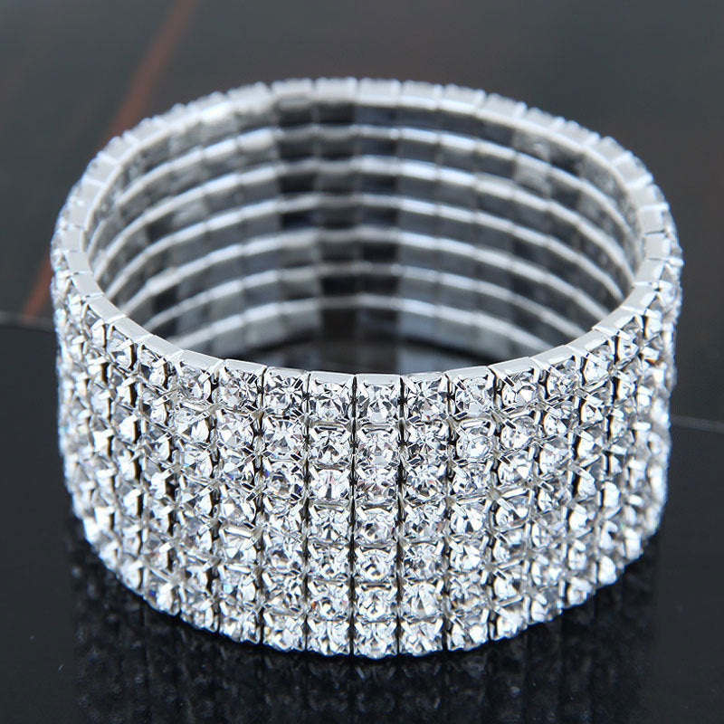 Luxurious Geometric Metal Inlay Rhinestones Women's Bracelets