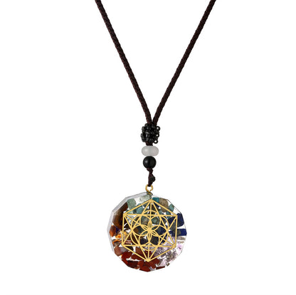 Wholesale Jewelry Casual Ethnic Style Tree Stainless Steel Resin Pendant Necklace Long Necklace