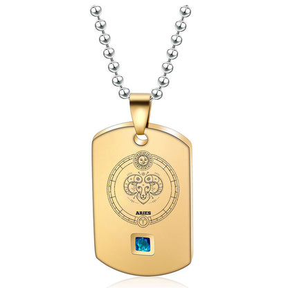 Simple Style Constellation Stainless Steel Titanium Steel Plating 18k Gold Plated Pendant Necklace