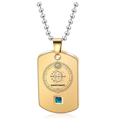 Simple Style Constellation Stainless Steel Titanium Steel Plating 18k Gold Plated Pendant Necklace