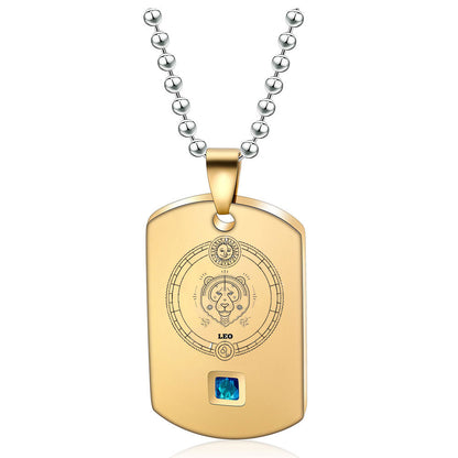 Simple Style Constellation Stainless Steel Titanium Steel Plating 18k Gold Plated Pendant Necklace