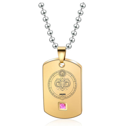 Simple Style Constellation Stainless Steel Titanium Steel Plating 18k Gold Plated Pendant Necklace