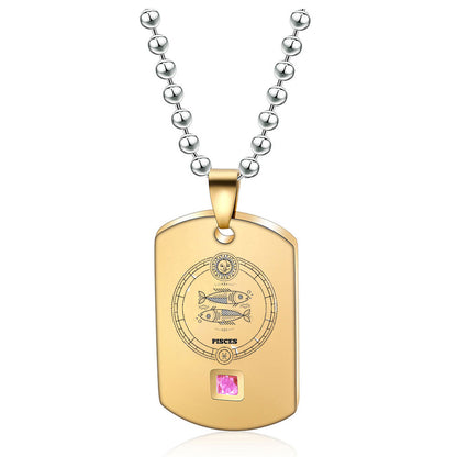 Simple Style Constellation Stainless Steel Titanium Steel Plating 18k Gold Plated Pendant Necklace