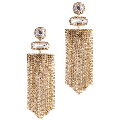 Business Solid Color Rhinestone Patchwork Women's Drop Earrings