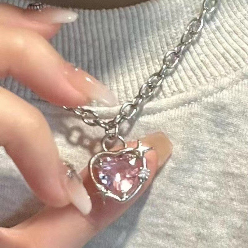 1 Piece Sweet Heart Shape Alloy Plating Artificial Rhinestones Women's Necklace