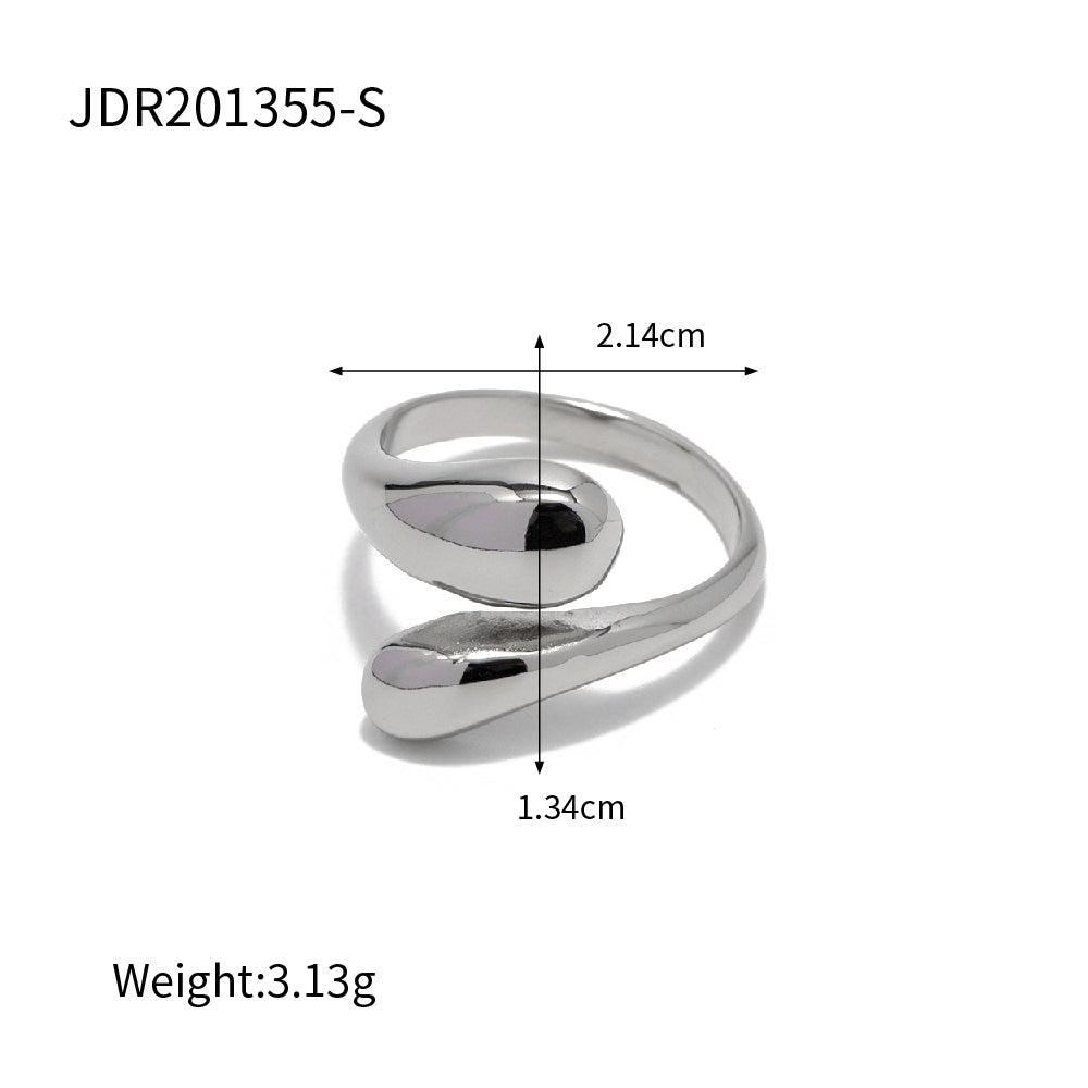 Ins Style Irregular Stainless Steel Criss Cross Open Ring