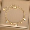 Simple Style Round 304 Stainless Steel Zircon Bracelets In Bulk