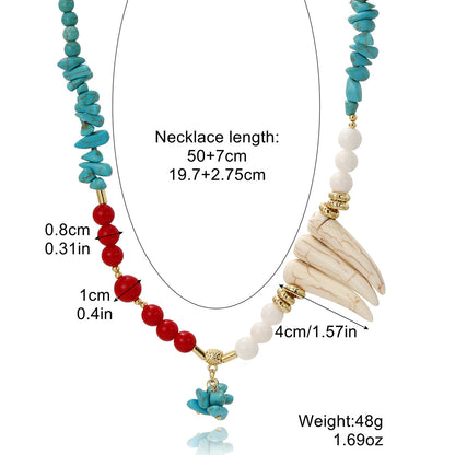 Ethnic Style Water Droplets Alloy Turquoise Plating Women's Pendant Necklace 1 Piece