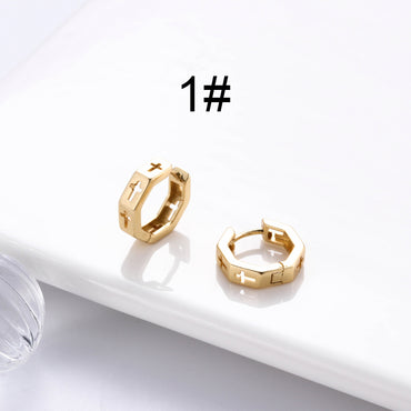 1 Pair Korean Style Round Copper Plating Inlay Zircon 18k Gold Plated Hoop Earrings Earrings