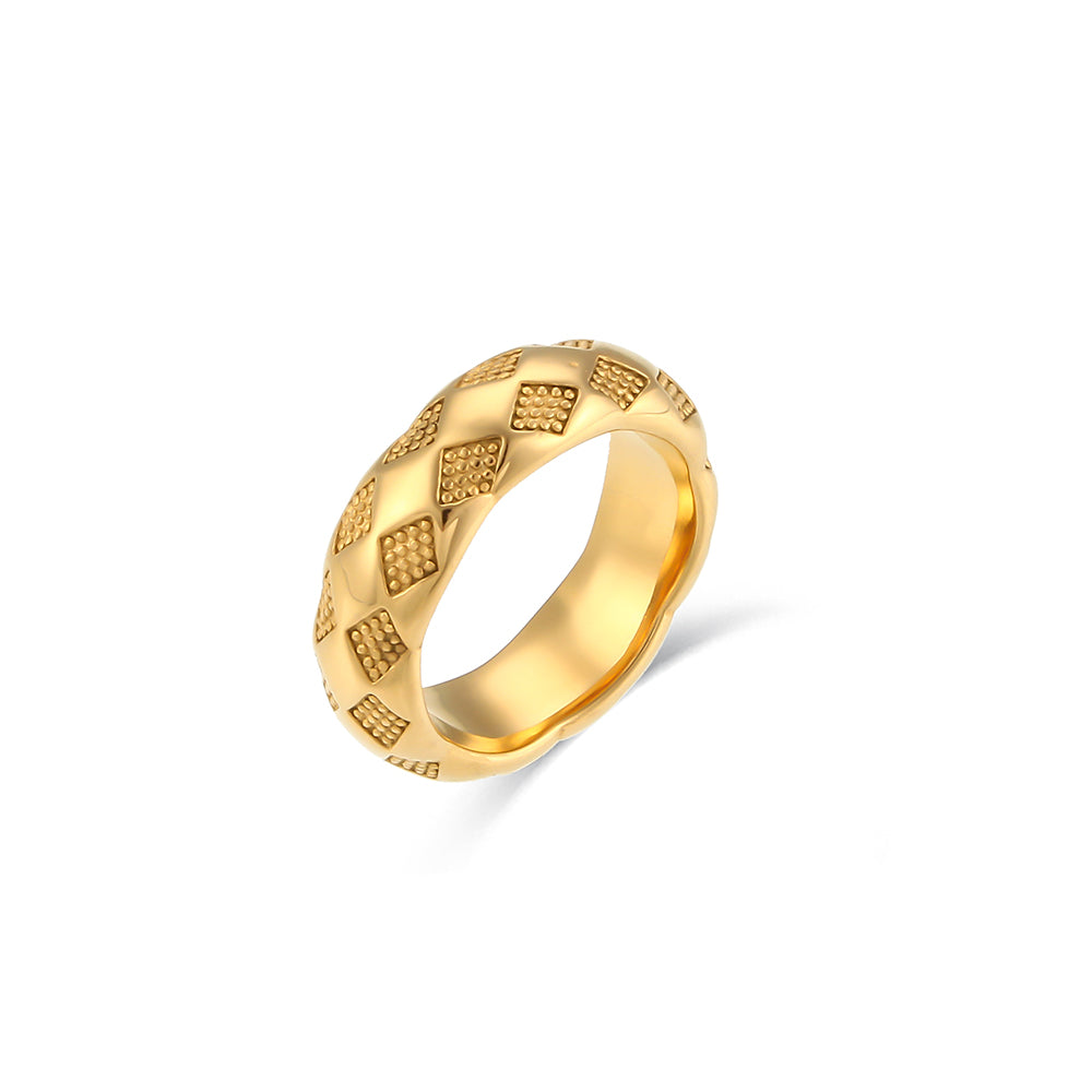 Simple Style Solid Color Stainless Steel Plating 18k Gold Plated Rings