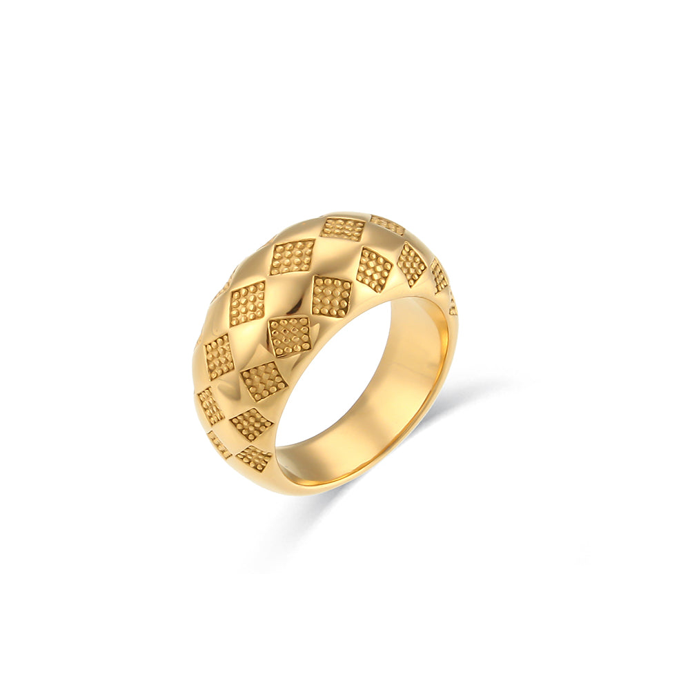 Simple Style Solid Color Stainless Steel Plating 18k Gold Plated Rings