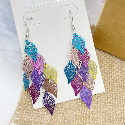 Original Design Leaves Metal Women's Drop Earrings