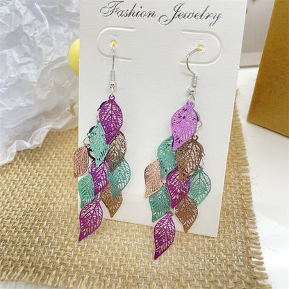 Original Design Leaves Metal Women's Drop Earrings