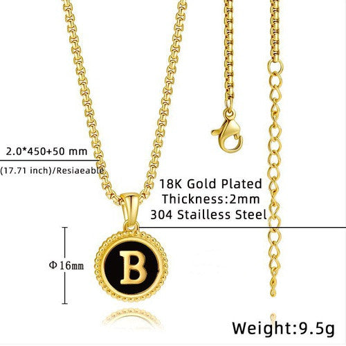 Casual Modern Style Letter Stainless Steel Enamel Plating 18k Gold Plated Pendant Necklace