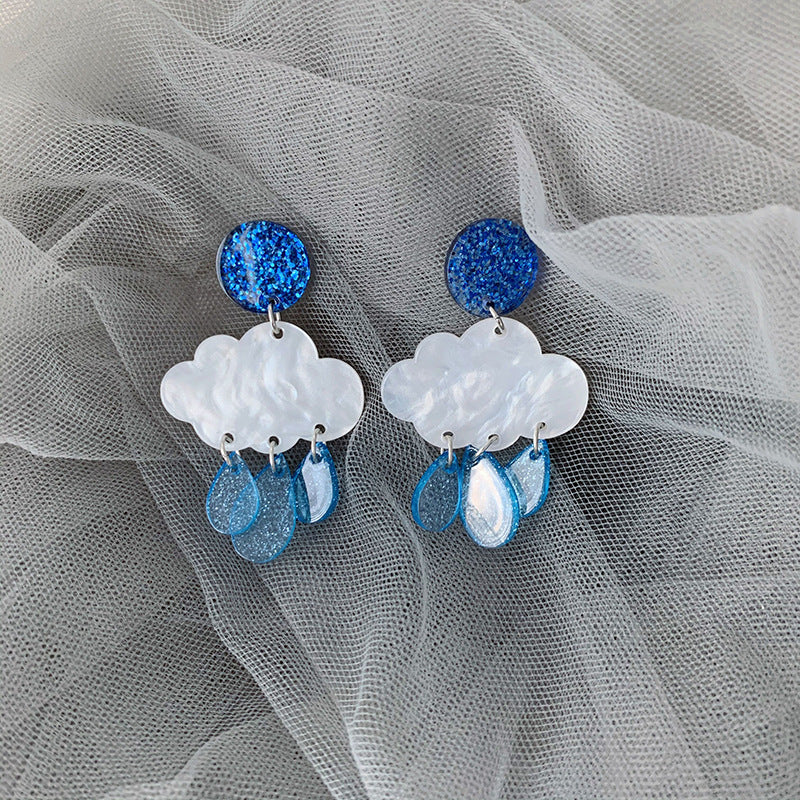 Casual Lady Clouds Water Droplets Arylic Women's Drop Earrings