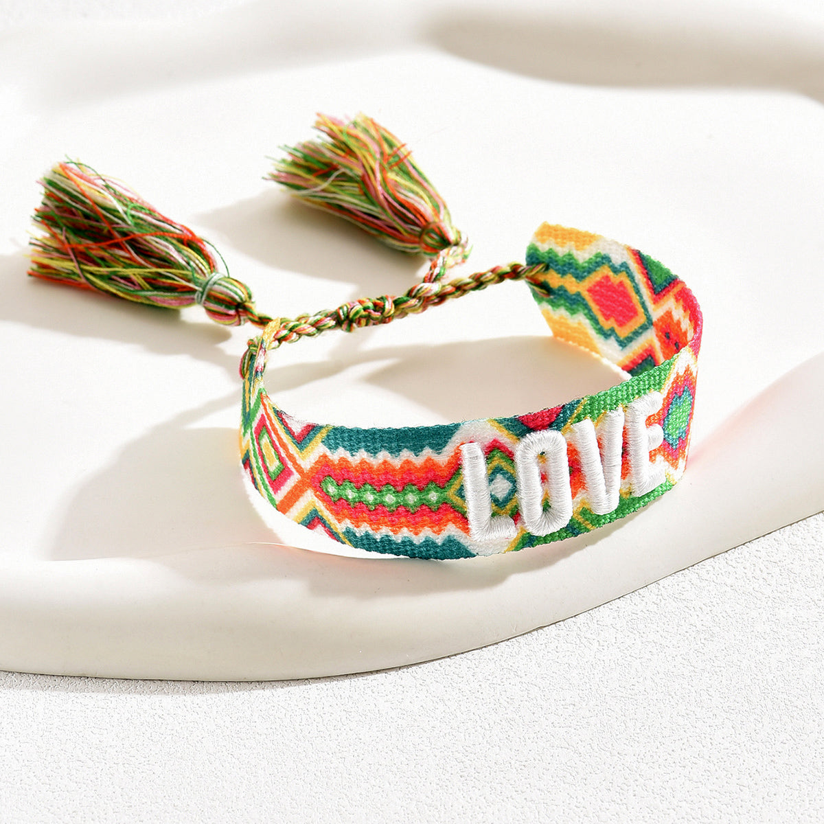 Casual Vacation Simple Style Letter Stripe Nylon Embroidery Braid Women's Wristband