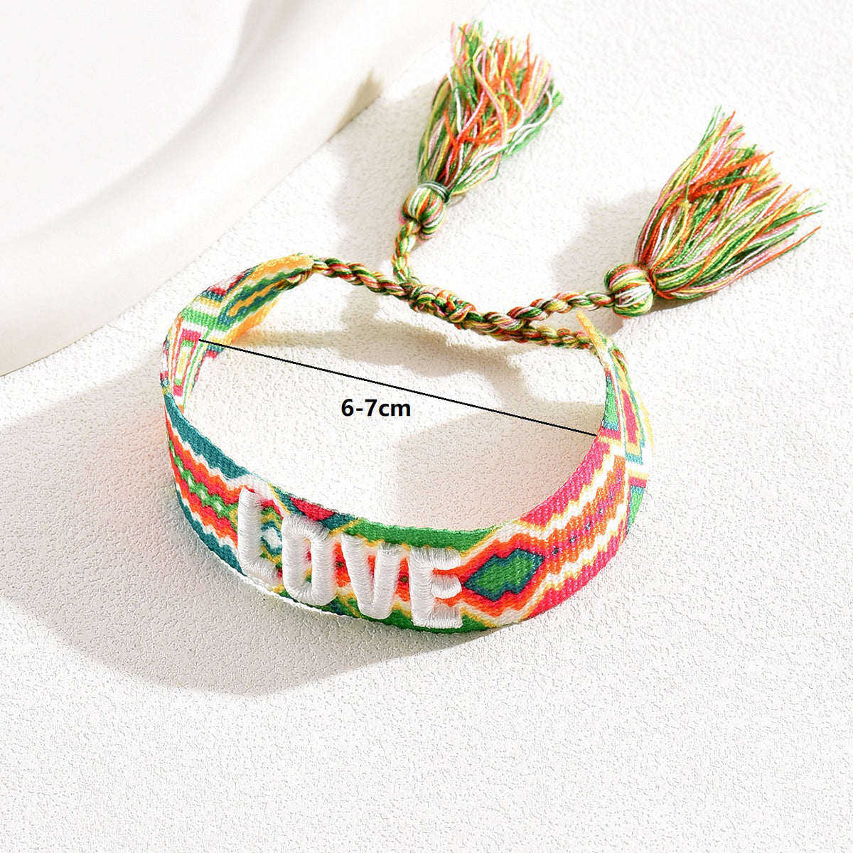 Casual Vacation Simple Style Letter Stripe Nylon Embroidery Braid Women's Wristband