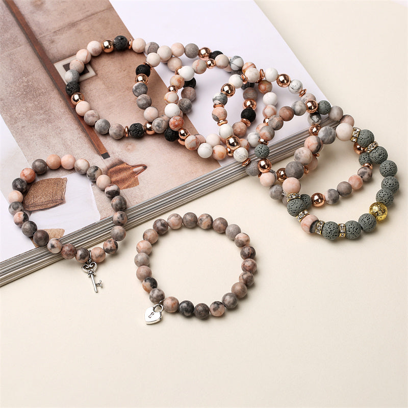 Retro Multicolor Natural Stone Beaded Bracelets